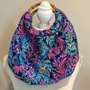 Lilly Pulitzer purse with bamboo handle